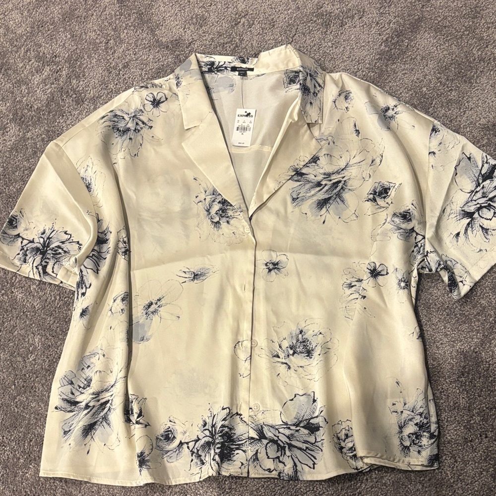 New-Express Floral Cream Blouse